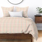 Orange-green-gold checked plaid- Large