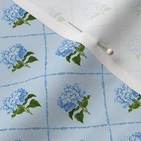 Hydrangea Grand Millennial Blue and White Classic Floral Wallpaper 4in