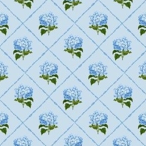Hydrangea Grand Millennial Blue and White Classic Floral Wallpaper 4in