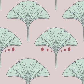 Ginko Leaves, pink large