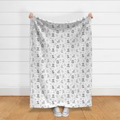 Woodland Animals Moms and Babies Nursery Gray 