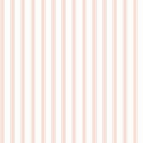 Ticking Stripe: Pastel Shell Pink Pillow Ticking