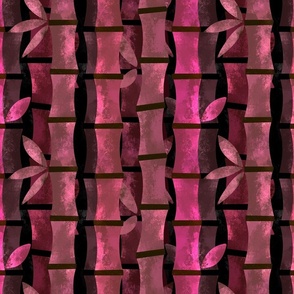 Hot Pink Fuchsia Bamboo Wood Texture Tropical Aesthetic Tiki Bar Beach Island Pattern 