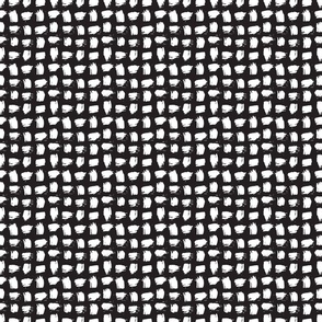 Brush Stroke Grid - white on black - 3x3 inch repeat 