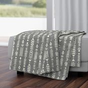 Abstract mud Cloth Gray, Large Scale