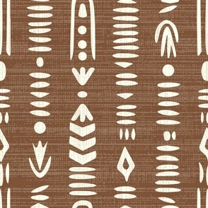 Abstract mud Cloth. Brown, Large Scale