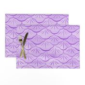 Medium Watercolor Monochrome Amethyst Purple Mermaid Fish Scales with Faux Glittery Stylised Lines