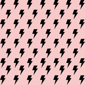 Black Lightning Pink Background Y2K Pattern