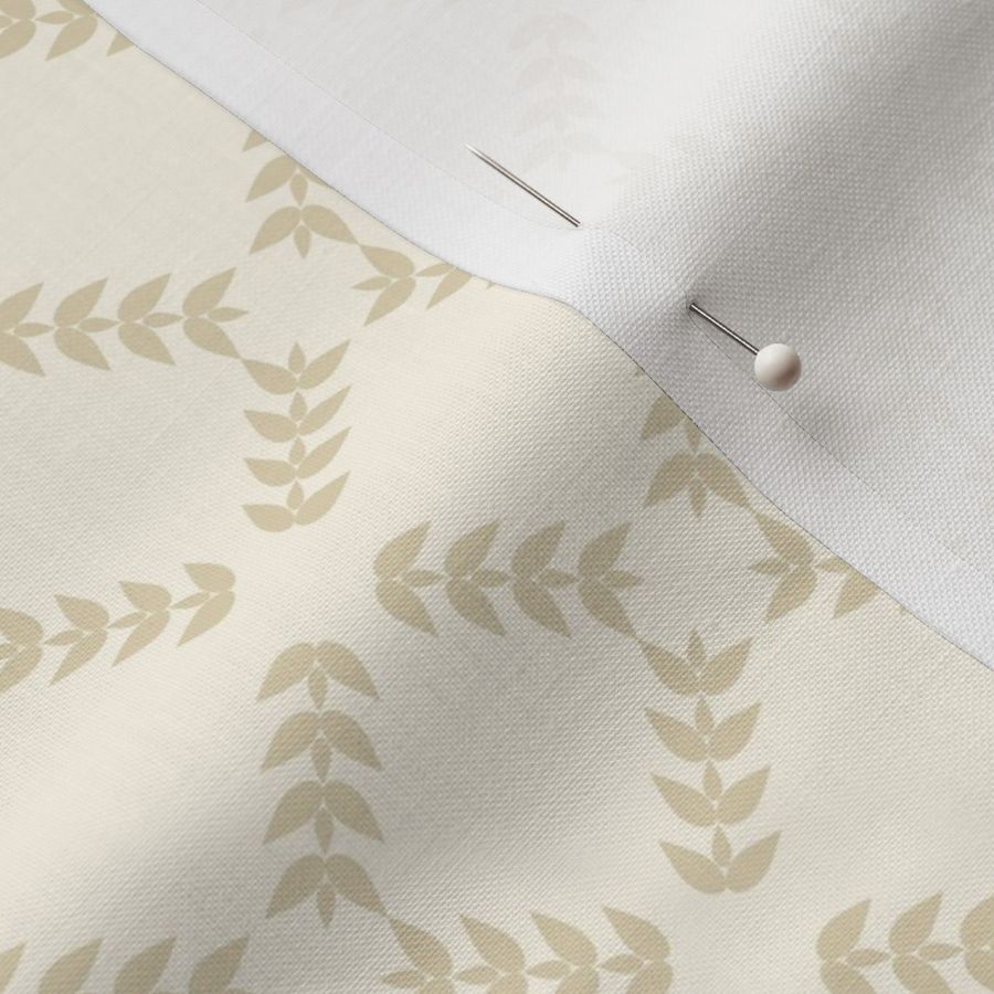 Medium-Geometric Leaves grid Pastel cream