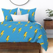 Yellow Lightning Blue Background Y2K Pattern