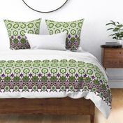 Green Purple Border Print 