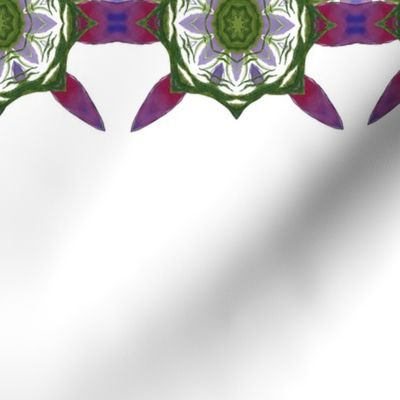 Green Purple Border Print 