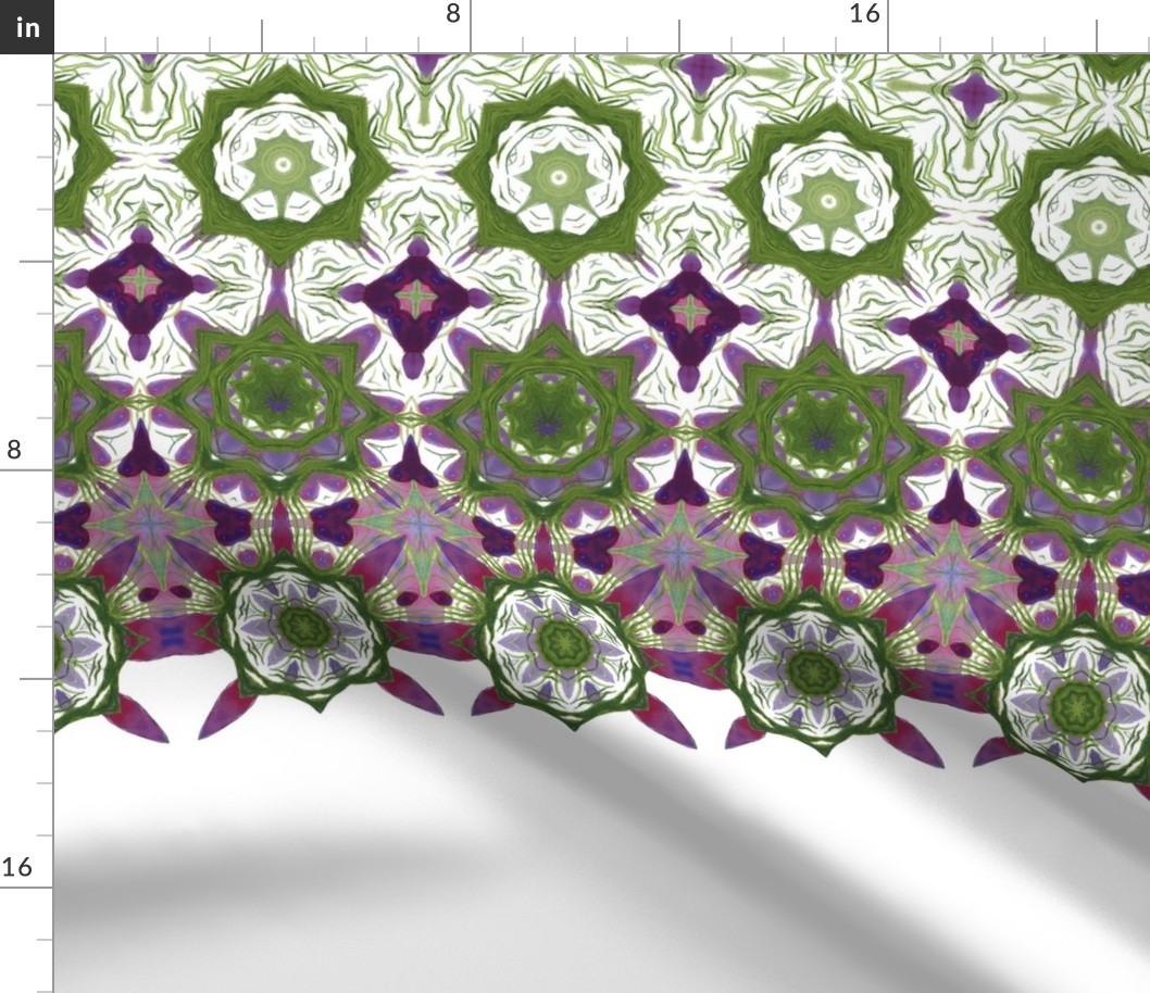 Green Purple Border Print 