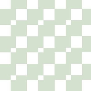 Faded Celadon Midcentury Modern Checkerboard