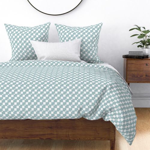 Faded Teal Midcentury Modern Checkerboard