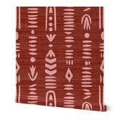 Earthy Burnt Umber Mud Cloth - Textured Tribal Pattern for Rustic Decor