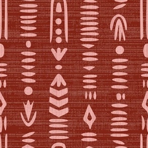 Earthy Burnt Umber Mud Cloth - Textured Tribal Pattern for Rustic Decor