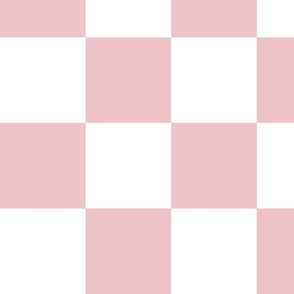 (L) Classic Large Check 5" in Pastel Pink and White, Classical Checkerboard Geometric