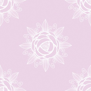 Leafy Rose White And Baby  Pink