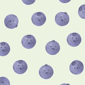 Fun playful blueberries| Cute fruits| Kids clothing| Kitchen textiles| large scale