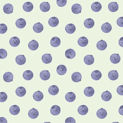 Cute Blueberries Fabric, Wallpaper and Home Decor