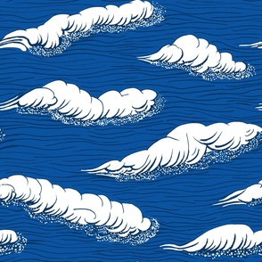 Whitecaps on the ocean blue
