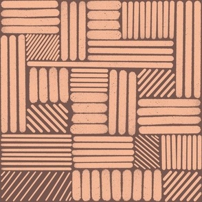 Hand-drawn minimalist stripes (peach/brown)