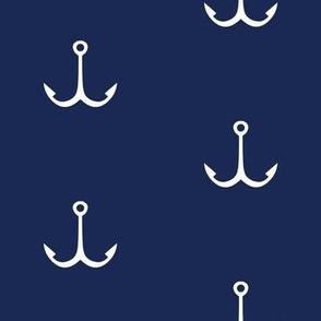 Deep Navy Anchor Pattern - Navy