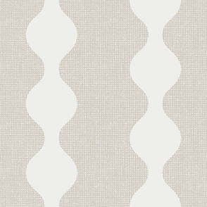 Light gray and white retro circle stripes on burlap crosshatch woven texture background