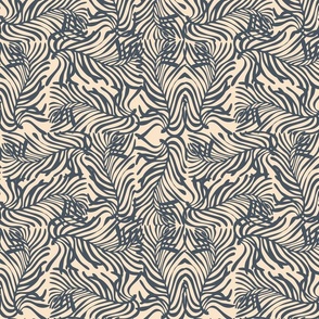 Palm Tangle (blue grey on cream - Big)