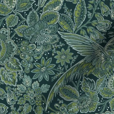 Pheasant in the Garden Maximalist Chintz Atala Medium 