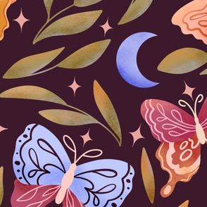 Magical , whimsical moths and butterfly (Large scale)