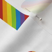 diagonal rainbow hearts on white | small