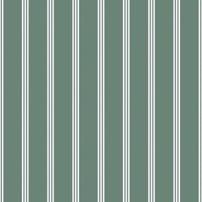 Smaller Vertical Pinstripes in Soft Pine Green