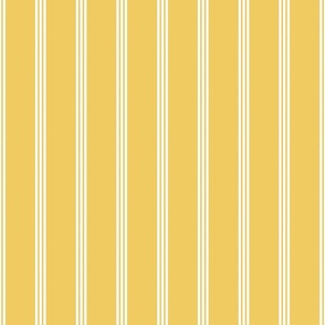 Smaller Vertical Pinstripes in Daisy Yellow