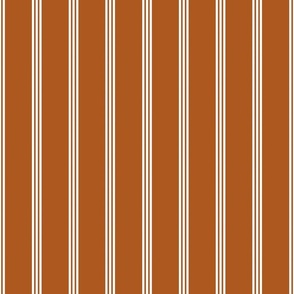 Smaller Vertical Pinstripes in Sunset Brown