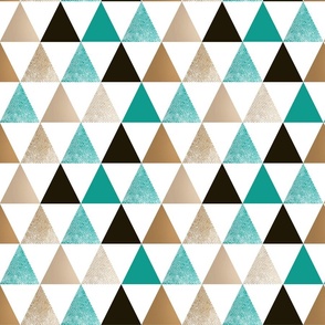 Geometric pattern. turquoise, beige and black triangles on a white background. 