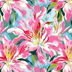 Holly - Bright Abstract Lily Floral Pattern