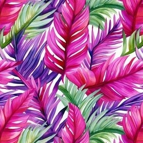 Marley - Pink, Purple, and Green Palm Pattern