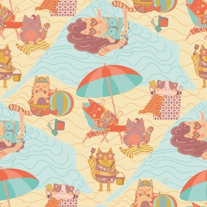 Beach Kitties-Bright Happy 50's Palette