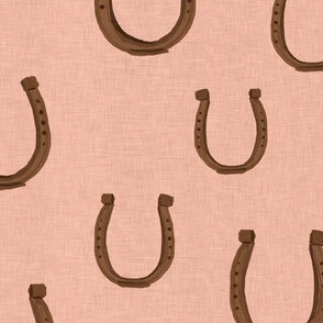 Lucky horse shoe pattern on pink