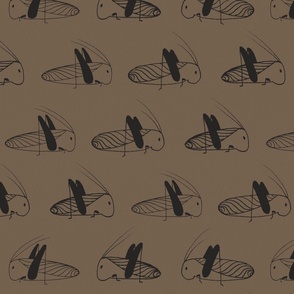 8x8-inch Chirrup – Grasshopper line drawing