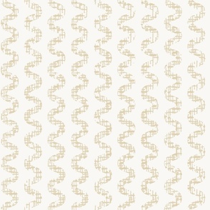 (L) rope textured wave stripe - white beige