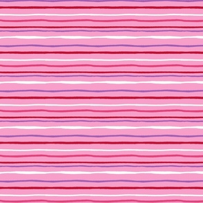Valentine's Day Hand Drawn Stripe - Pink by Steph Calvert Art