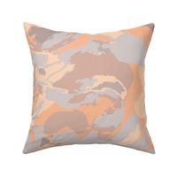 Abstract Swirls in Pastel Peach, Gray, Brown: Soft Elegance
