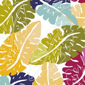 Cheery tropical breeze multicolored leaves