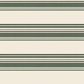 Vintage Linen Stripes: Mid Century Modern Geometric Design in 2-Tone Green