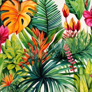 Colorful Tropical Foliadge no. 1 in LARGE