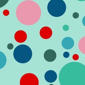 Psychedelic Bubbles - Abstract Spots - Polka Dots - Christmas Colours