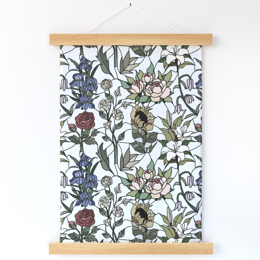 Vintage tone floral stained glass